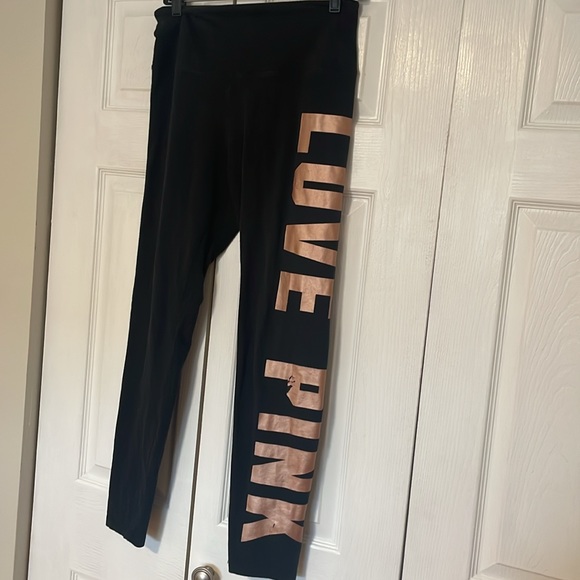 Pink by victorias secret sports leggins. Size large - Picture 2 of 6